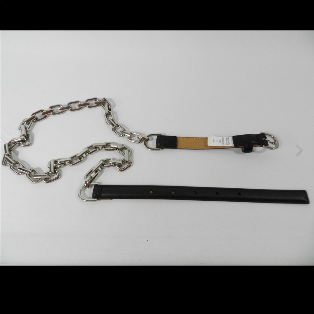 💥$550 MICHAEL KORS COLLECTION Leather Chain Link Belt - Picture 5 of 7